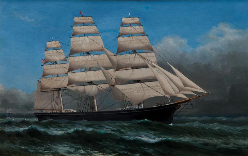 Clipper Ship Under Full Sail by Xanthus Smith